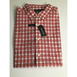 Nautica Plaid Checkard Button Down Short Sleeve Shirt XL